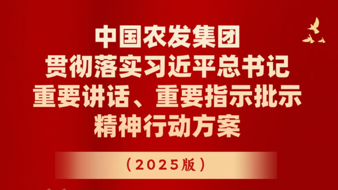 一图读懂中国农发集团贯彻落实习近平总书记重要讲话、重要指示批示精神行动方案（2025版）